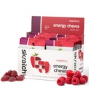 Skratch Labs Energy Chews | 달리기, 사이클링, 스포츠 퍼포먼스|젤 대안 | 라즈베리 (10 팩) | 글루텐 프리, 비건