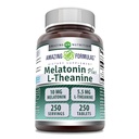 놀라운 수식 Melatonin 플러스 L-Theanine 10 mg 정제 보충 | Non-GMO | 글루텐 무료 | 미국에서 만든 (10 mg, 250, 카운트)