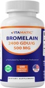 Vitamatic Bromelain 보충교재 500mg – 2400 GDU/g – 180의 캡슐
