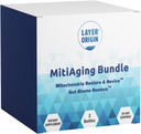 레이어 원산지 MitiAging 번들, 노화 방지 2-Bottle 팩 : Gut Biome Restore 및 Mitochondria Revive - 자연적으로 부스트 세포 건강, 30 일 공급