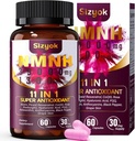 NMNH 보충교재 (Dihydronicotinamide Mononucleotide) 600mg의 NAD Resveratrol, CoQ10, Biotin & Hyaluronic 산을 가진 보충교재 | 지원 세포 에너지, 대사 & 피부 웰니스, 60의 캡슐, 분홍색