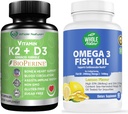 Bioperine Plus 칼슘 오메가 3 물고기 기름을 가진 K2+D3는 심장 & 뼈 건강, 합동 및 두뇌를 지원하는 가장 효과적인 입니다