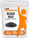 BulkSupplements.com 검은 쌀 추출 분말 - 검은 쌀 분말, 글루텐 무료 보충 - Unflavored, 서빙 당 3.7g, 500g (1.1 파운드) (팩 1)