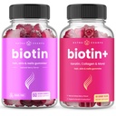 NutraChamps 머리를위한 Biotin 번들, 피부 및 손톱. Biotin & Biotin+에 대하여