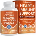 5-in-1 Ceylon Cinnamon 캡슐 2355mg - Ceylon Cinnamon 및 Apple Cider Vinegar, Panax Ginseng, Cinnamon 및 Bioperine, 120ct