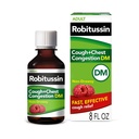 Robitussin 기침과 가슴 Congestion DM, 기침 억제 및 기대, 라즈베리 맛 - 8 Fl Oz 병
