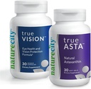 NatureCity Vision 서포트 번들| TrueVision Eye Health Formula, 30 Veggie Capsules + TrueAsta Marine