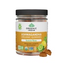 ORGANIC INDIA Ashwagandha Gummies for Men & Women - 스트레스 보충, KSM-66 Ashwagandha 루트, 추가 강도, Calm Chews, Vegan, Non-GMO - 레몬 라임, 60 구미