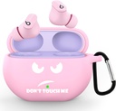 Beats Studio Buds/Beats Studio Buds + 2023,Protective Skin Beats Studio Buds Case Shockproof 귀여운 재미 인쇄 액세서리 키 체인 (핑크)