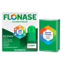 Flonase Allergy Relief Nasal 스프레이, 24 시간 Non-Drowsy Multi-Symptom Relief - 72 스프레이 플러스 Tissues의 보너스 팩