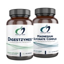 건강 마그네슘 글리세라이드 복합체 (60 캡슐) 및 Digestzymes (60 캡슐) 번들을위한 설계 - Occasional Gas & Bloating 용 소화 효소 높은 흡수 마그네슘 보충