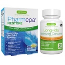 Pharmepa Restore & Longvida Lipidated Curcumin 500mg 번들, 1000mg 순수한 EPA Omega-3 물고기 기름 & Igennus에 의하여 매우 생물 유효한 Curcumin,