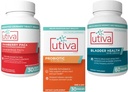 15% 뭉치 Utiva Cranberry PACs Urinary Tract 건강을 위한 보충교재 30 Vegi 캡슐 + Gut와 Urinary Tract 건강을 위한 Utiva Probiotic 30 지연된 방출 Vegi 캡슐 + Utiva Bladder 건강 60 캡슐