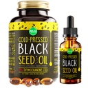 Maju Superfoods 검정씨 기름 2개 oz와 까만씨 기름 캡슐 뭉치