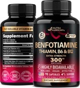 Benfotiamine 300 mg - Nerve 지원, 에너지 및 대사 지원 - Benfotiamine 보충교재 지방 수용성 비타민 B1 - 높게 Bioavailable & 흡수 가능 - Thiamin, 비타민 B12 & B6 - 90의 캡슐에 넣기