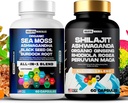 Holistic Hercules 고전적인 결합 뭉치 - 바다 Moss 3000mg의 까만씨 2000mg의 Ashwagandha 1000mg의 Shilajit 5000mg의 Panax Ginseng 1500mg의 페루 Maca 2000mg의 1개의 보충교재 팩에서 모두