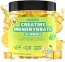 Creatine Monohydrate Gummies 남자 & 여자를 위한 5600mg, 근육 지원을 위한 120 CT Chewable Creatine Gummies, 에너지 부스트, 서빙 당 Creatine Monohydrate의 5.6g - 설탕 자유로운, Vegan (레몬 풍미)
