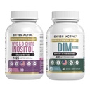 스위스 Activa+ DIM & Myo-Inositol 번들 - 여성 호르몬 밸런스 및 PCOS 지원 - Menstrual Cycle, Mood, 에스트로겐 및 Ovarian Health - 60 일 공급