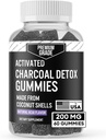 프리미엄 등급 활성 숯 Gummies - Detox Support, 구강 건강, Stomach & Digestion - 어린이를위한 안전 - Bloat Vegan Gummy - 자연 Acai 맛 (60 개)
