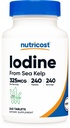 Nutricost Iodine (바다 Kelp에서 자연 면역) 325mcg, 240 정제 - 비 GMO, 글루텐 무료