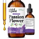 야생 & 유기 Passionflower Tincture - 여성을위한 편안한 열정 꽃 드롭 - 액체 Passiflora Incarnata 허브 - 채식, 설탕 및 알코올 무료 추출물 보충 - 2 fl oz