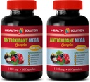 산화 방지 복합 보충제 - ANTIOXIDANT MEGA COMPLEX 1440 MG - Mangosteen 추출물, 산화 방지 영양 보충제, cranberry 석류 망고, 해독 및 2 병 120 캡슐