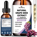 자연적인 포도씨 추출물 Drops-300 mg 포도씨 추출물 액체 보충교재 - 최대 힘 Vitis Vinifera씨 Tincture, 95% 폴리페놀, 비 GMO, 글루텐 자유로운 (60ml)에 표준화하는