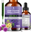 Liver Cleanse Detox & Repair Liquid Drops - 우유 이틀, Dandelion, 심플 Husk & Artichoke Supplement for Liver Health & Digestion - Sugar-Free Vegan Extract, 2 Fl Oz (30 서빙)