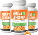 Black Pepper와 Bioperine을 가진 NERVE RENEW Meriva Curcumin - 산화 방지제 Boost Nerve 지원 보충교재 - 3 팩