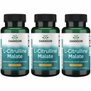 Swanson L-Citrulline Malate - 아미노산 보충 에너지 생산 및 건강한 혈액 순환 촉진 - 자연적인 공식 지원 전반적인 웰빙 - (60의 캡슐, 750mg 각각) (3 팩)