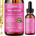 바다 Moss 고급 액체 드롭, 3000mg 유기 바다 Moss 액체 검은 씨앗 오일 & 아일랜드 Seamoss 젤, 원시 바다 Moss 지원 Immunity, 관절, 소화 건강, 60mL-L8