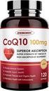 PQQ, BioPerine & Omega-3를 가진 CoQ10-100mg-Softgels, 높은 흡수를 위한 Coenzyme Q10 보충교재, 강력한 산화 방지제, 지원 심장 & 에너지 생산