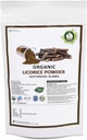 R V 정유 분말 100gm/3.53oz/0.22lb Glycyrrhiza Glabra Licorice 뿌리 분말 Mulethi 분말 Yastimadu 분말 Liquorice 분말 USDA Zip 자물쇠 주머니에 있는 유기 증명된 보충교재