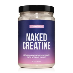 NAKED 크레아틴 - 딸기 맛을 내는 크레아틴 Monohydrate - 진짜 딸기 분말, 첨가물 없음, 근육 성장, 채식주의자, 비 GMO, 글루텐 자유로운, 콩 자유로운 - 45의 서빙