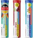 T & D 독일 광물 플러스 패키지 60 서빙 - Vegan, Zero Sugar - 음료 Effervescent 정제 - 철, 칼슘, 마그네슘 Pharma - 독일에서 만든