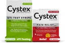 Cystex Urinary Tract Infection (UTI) 테스트 스트립 + 통증 완화 : 4 테스트 스트립 및 48 캡슐 통증 완화 의학