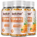 거슬리는 소리 & 까만 고추 초본 보충교재를 가진 심황 쿠르쿠민 Gummies 성인과 아이, 2400mg - Tumeric 거슬리는 소리, 유기, 젤라틴 자유로운 3 팩을 보충합니다
