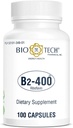 Bio-Tech Pharmacal B2-400, 100 캡슐 - 모든 자연 보충 - Clarity 및 Productivity 지원 - Dairy, Fish, Gluten, Peanut, Shellfish, GMOS, & Soy - 인공 색상 없음