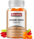 Ceylon Cinnamon 보충교재를 가진 Berberine - Berberine Gummies, 성인을 위한 유기 Berberine HCL 1200 mg, 면역 체계 지원, 설탕 자유로운, GMO 자유로운, 글루텐 자유로운, 60 Gummies