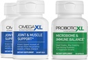 OmegaXL 강력한 합동과 근육 지원 보충교재 60 조사 (2 팩) & Probiotic XL - PreforPro, DE111의 선반 안정 - 건강한 Gut Flora 성장을 승진시킵니다 (30의 Veggie 모자)