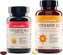 NatureWise 비타민 B12 1,000 mcg 150 Softgels & 비타민 D3 5000iu 360 에너지, 정신 명확성, 뼈 및 근육 지원을 위한 소형 Softgels