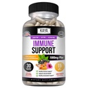 Kaya Naturals Elderberry Immune 지원 | 성인용 아연 및 비타민 C 비타민, 프로바이오틱스 및 심황 1000mg 면역 체계 부스터 Sambucus 캡슐 - 30 개