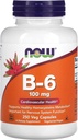NOW 식품 B-6, 100 mg, 250 Veg 캡슐