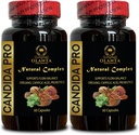 일반 Candida PRO - Aid Balanced Gut, Candida Cleanse, Digestive aid, Oregano 잎 분말, Caprylic 산 - 2 병에 Stomach 건강 보충
