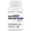 Puregen Labs Allergy Relief, Fexofenadine 180mg, 100 Tablets – 24 Hour Non-Drowsy Antihistamine Allergy Medicine for Runny Nose, Sneezing, Itchy, Watery Eyes - 미국에서 만든