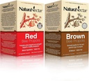 NaturaNectar Natural Bee Propolis Bundle - Red Propolis 및 Brown Propolis - 면역 지원, 호흡 건강 및 건강한 대사 - 병 당 60 캡슐