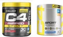 C4 Ripped 스포츠 사전 운동 분말 과일 펀치 - 스포츠 + Sugar Free & C4 Sport Pre Workout Powder Blue Raspberry - 사전 운동 에너지