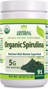 허브 비밀 유기 Spirulina 분말 16 Oz|비 GMO | 글루텐 프리 | 미국
