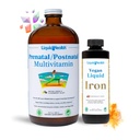 LIQUIDHEALTH 임신 아기 승압기 임신 비타민 뭉치 - SunActive & Ferrochel Iron, Folate, Whole Foods와 Vegan Women's Prenatal/Postnatal Multivitamin - 미국, 100 % Vegan (Bundle)
