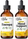 야생 & 유기 Bacopa Tincture 4 fl oz & 계류 지원 Tincture 4 fl oz
